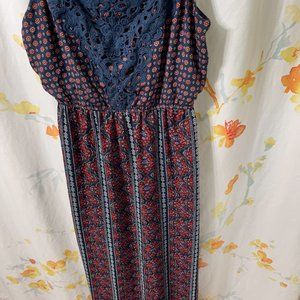 Summer Maxi Dress Red/White/Blue